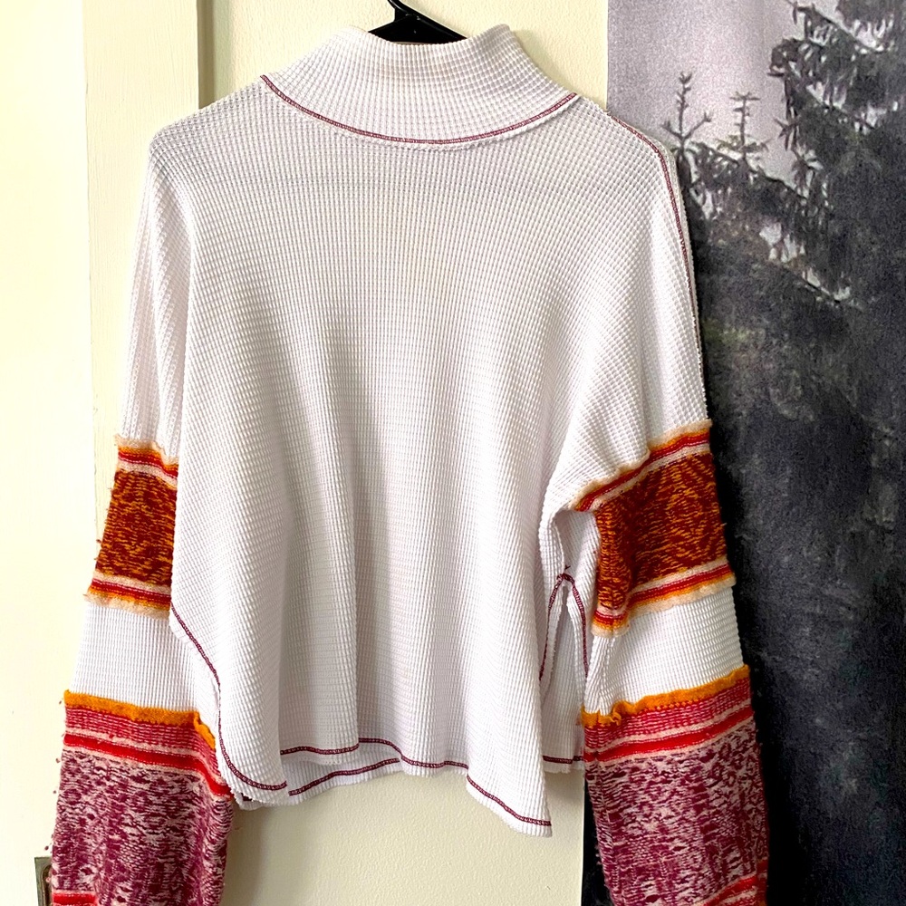 Free People turtleneck balloon sleeve top